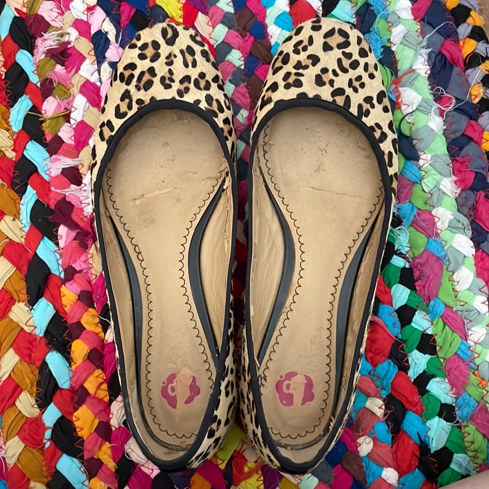 Leopard calf hair flats
